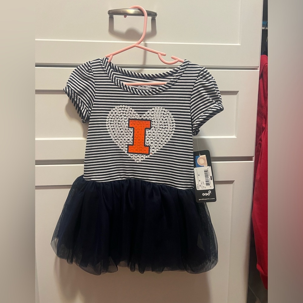 U of I Navy and White Striped toddler dress